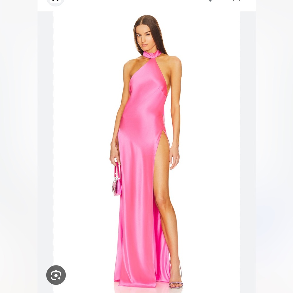 NWT RETROFETE Jagger Draped Sash Halter Neck Sleeveless Open Back Maxi Dress S